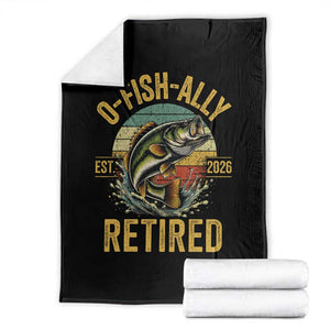 Fishing Retirement Throw Blanket O Fish Ally Retired 2026 Fisherman Gifts TS11 Black Print Your Wear