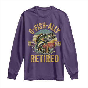 Fishing Retirement Long Sleeve Shirt O Fish Ally Retired 2026 Fisherman Gifts TS11 Purple Print Your Wear