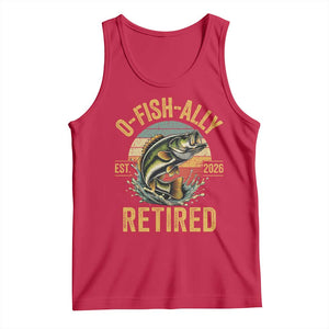 Fishing Retirement Tank Top O Fish Ally Retired 2026 Fisherman Gifts TS11 Red Print Your Wear
