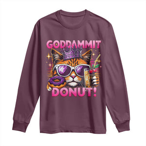 Funny Goddammit Cat Princess Meme Long Sleeve Shirt Cartoon Style
