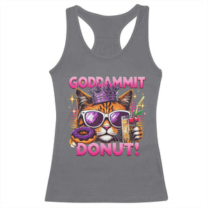Funny Goddammit Cat Princess Meme Racerback Tank Top Cartoon Style