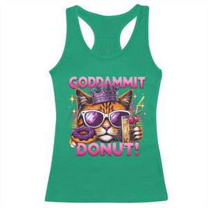 Funny Goddammit Cat Princess Meme Racerback Tank Top Cartoon Style