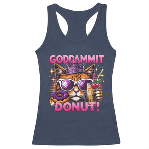Funny Goddammit Cat Princess Meme Racerback Tank Top Cartoon Style