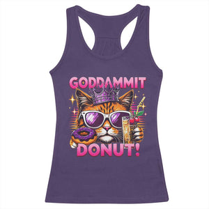 Funny Goddammit Cat Princess Meme Racerback Tank Top Cartoon Style