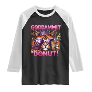 Funny Goddammit Cat Princess Meme Raglan Shirt Cartoon Style