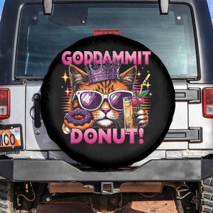 Funny Goddammit Cat Princess Meme Spare Tire Cover Cartoon Style