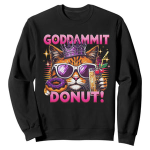 Funny Goddammit Cat Princess Meme Sweatshirt Cartoon Style