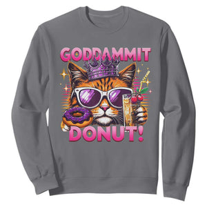 Funny Goddammit Cat Princess Meme Sweatshirt Cartoon Style