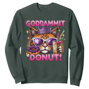 Funny Goddammit Cat Princess Meme Sweatshirt Cartoon Style