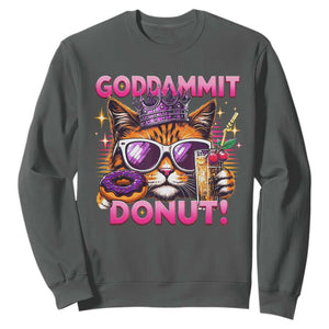 Funny Goddammit Cat Princess Meme Sweatshirt Cartoon Style