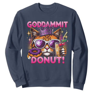 Funny Goddammit Cat Princess Meme Sweatshirt Cartoon Style