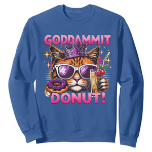 Funny Goddammit Cat Princess Meme Sweatshirt Cartoon Style