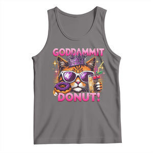 Funny Goddammit Cat Princess Meme Tank Top Cartoon Style TS11 Deep Heather Print Your Wear