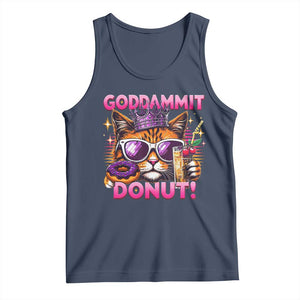 Funny Goddammit Cat Princess Meme Tank Top Cartoon Style TS11 Navy Print Your Wear