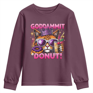 Funny Goddammit Cat Princess Meme Youth Sweatshirt Cartoon Style
