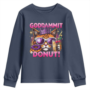 Funny Goddammit Cat Princess Meme Youth Sweatshirt Cartoon Style