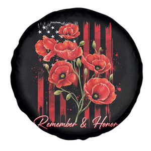 Remember And Honor Memorial Day Spare Tire Cover Red Poppy Flowers TS11 Print Your Wear