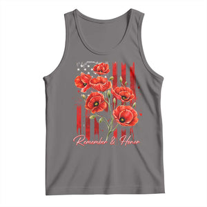 Remember And Honor Memorial Day Tank Top Red Poppy Flowers TS11 Deep Heather Print Your Wear