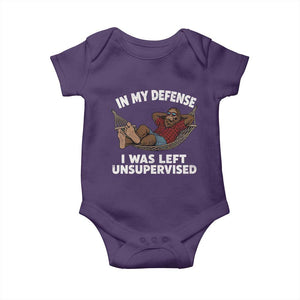 In My Defense I Was Left Unsupervised Funny Bigfoot Baby Onesie