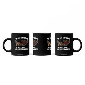 In My Defense I Was Left Unsupervised Funny Bigfoot Coffee Mug
