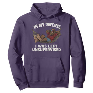 In My Defense I Was Left Unsupervised Funny Bigfoot Hoodie