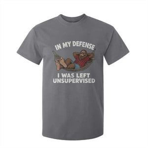 In My Defense I Was Left Unsupervised Funny Bigfoot T Shirt For Kid