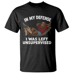 In My Defense I Was Left Unsupervised Funny Bigfoot T Shirt
