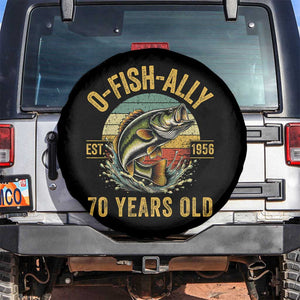 Fishing 70th Birthday Spare Tire Cover O Fish Ally 70 Years Old Fisherman Gifts TS11 No hole Black Print Your Wear