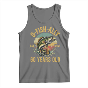 Fishing 60th Birthday Tank Top O Fish Ally 60 Years Old Fisherman Gifts TS11 Black Heather Print Your Wear