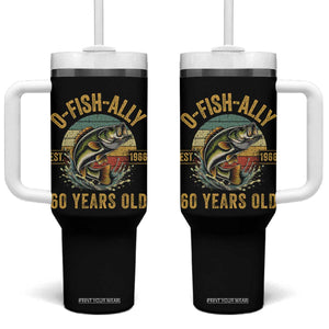 Fishing 60th Birthday Tumbler With Handle O Fish Ally 60 Years Old Fisherman Gifts TS11 One Size: 40 oz Black Print Your Wear