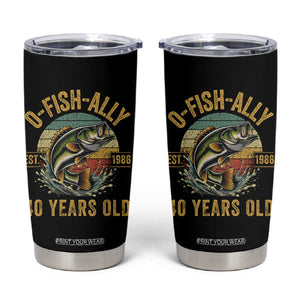 Fishing 40th Birthday Tumbler Cup O Fish Ally 40 Years Old Fisherman Gifts TS11 Black Print Your Wear