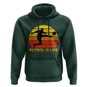Funny Football Hoodie Futbol Is Life Vintage Soccer Lover TS11 Dark Forest Green Print Your Wear