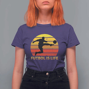 Funny Football T Shirt For Women Futbol Is Life Vintage Soccer Lover TS11 Purple Print Your Wear