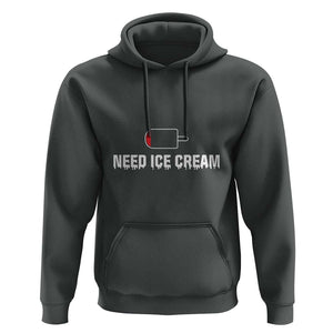 Funny Need Ice Cream Hoodie Cool Summer Vacation Low Battery TS11 Dark Heather Print Your Wear
