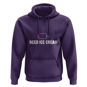 Funny Need Ice Cream Hoodie Cool Summer Vacation Low Battery TS11 Purple Print Your Wear