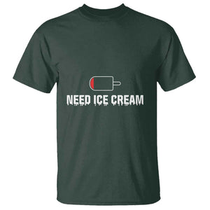 Funny Need Ice Cream T Shirt Cool Summer Vacation Low Battery TS11 Dark Forest Green Print Your Wear
