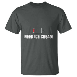 Funny Need Ice Cream T Shirt Cool Summer Vacation Low Battery TS11 Dark Heather Print Your Wear