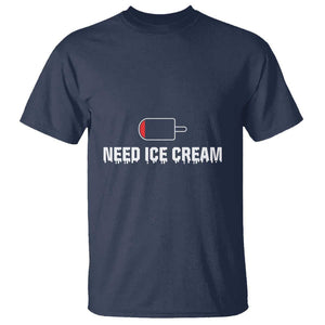 Funny Need Ice Cream T Shirt Cool Summer Vacation Low Battery TS11 Navy Print Your Wear