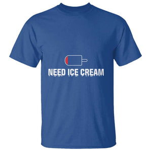 Funny Need Ice Cream T Shirt Cool Summer Vacation Low Battery TS11 Royal Blue Print Your Wear