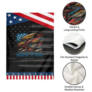 Funny Fisherman Keepin It Reel Garden Flag Fishing Lure American Flag Bass Fishing TS11 Print Your Wear