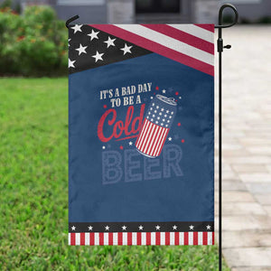 Funny 4th of July Drinking Garden Flag Its A Bad Day To Be A Cold Beer American Flag TS11 Classic Blue Black Print Your Wear