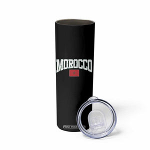 Morocco Football Throwback Design Vintage Moroccan Flag Jersey Style Skinny Tumbler TS11 Print Your Wear