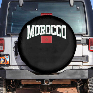 Morocco Football Throwback Design Vintage Moroccan Flag Jersey Style Spare Tire Cover TS11 No hole Black Print Your Wear