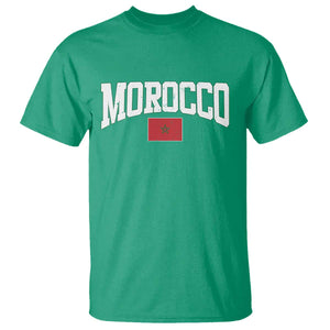 Morocco Football Throwback Design Vintage Moroccan Flag Jersey Style T Shirt TS11 Irish Green Print Your Wear