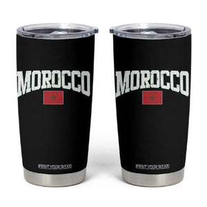 Morocco Football Throwback Design Vintage Moroccan Flag Jersey Style Tumbler Cup TS11 Black Print Your Wear