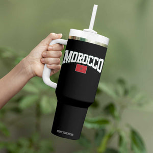 Morocco Football Throwback Design Vintage Moroccan Flag Jersey Style Tumbler With Handle TS11 Print Your Wear