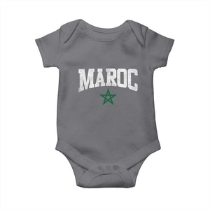 Morocco Maroc Pride Baby Onesie Moroccan Heritage Vintage Green Star TS11 Charcoal Print Your Wear