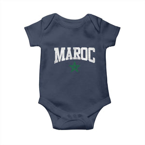 Morocco Maroc Pride Baby Onesie Moroccan Heritage Vintage Green Star TS11 Navy Print Your Wear