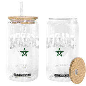 Morocco Maroc Pride Glass Can Moroccan Heritage Vintage Green Star TS11 Print Your Wear
