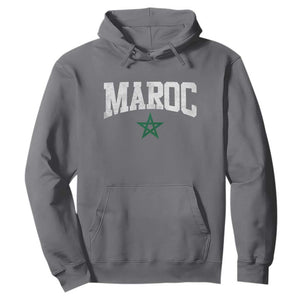 Morocco Maroc Pride Hoodie Moroccan Heritage Vintage Green Star TS11 Charcoal Print Your Wear